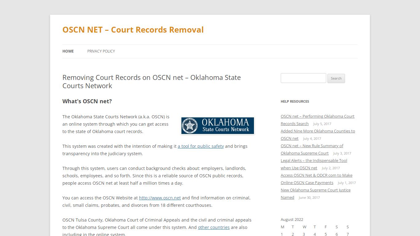 OSCN net – Performing Oklahoma Court Records Search